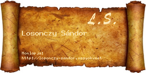 Losonczy Sándor névjegykártya